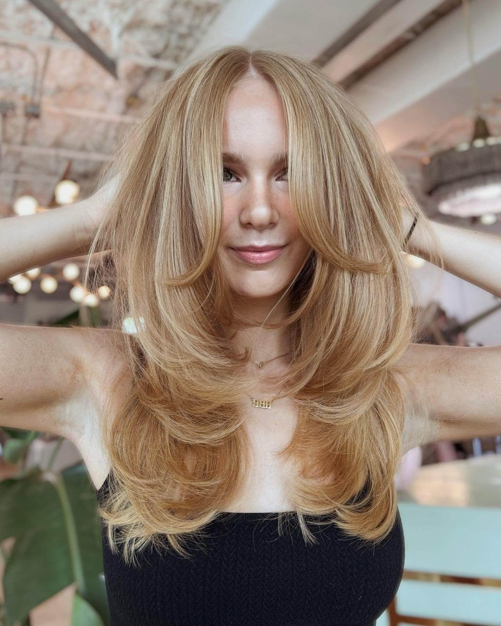 Collarbone Blonde With Face Framing Layers Collarbone Blonde With Face Framing Layers — Classy 90s Blowout Hair
