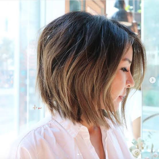 Collarbone Layered Bob With Balayage Collarbone Layered Bob With Balayage — Classy A-Line Bob