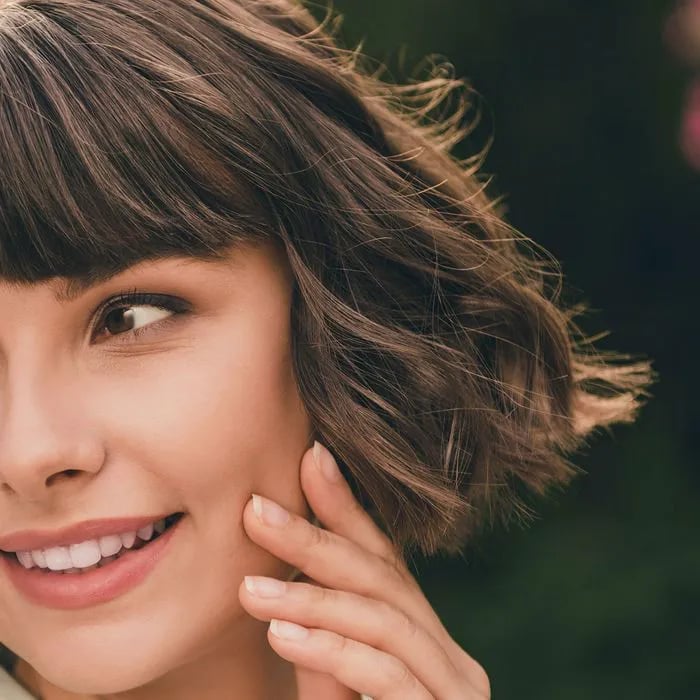 Short Wavy Bob With Curtain Bangs Short Wavy Bob With Curtain Bangs — Classy A-Line Bob