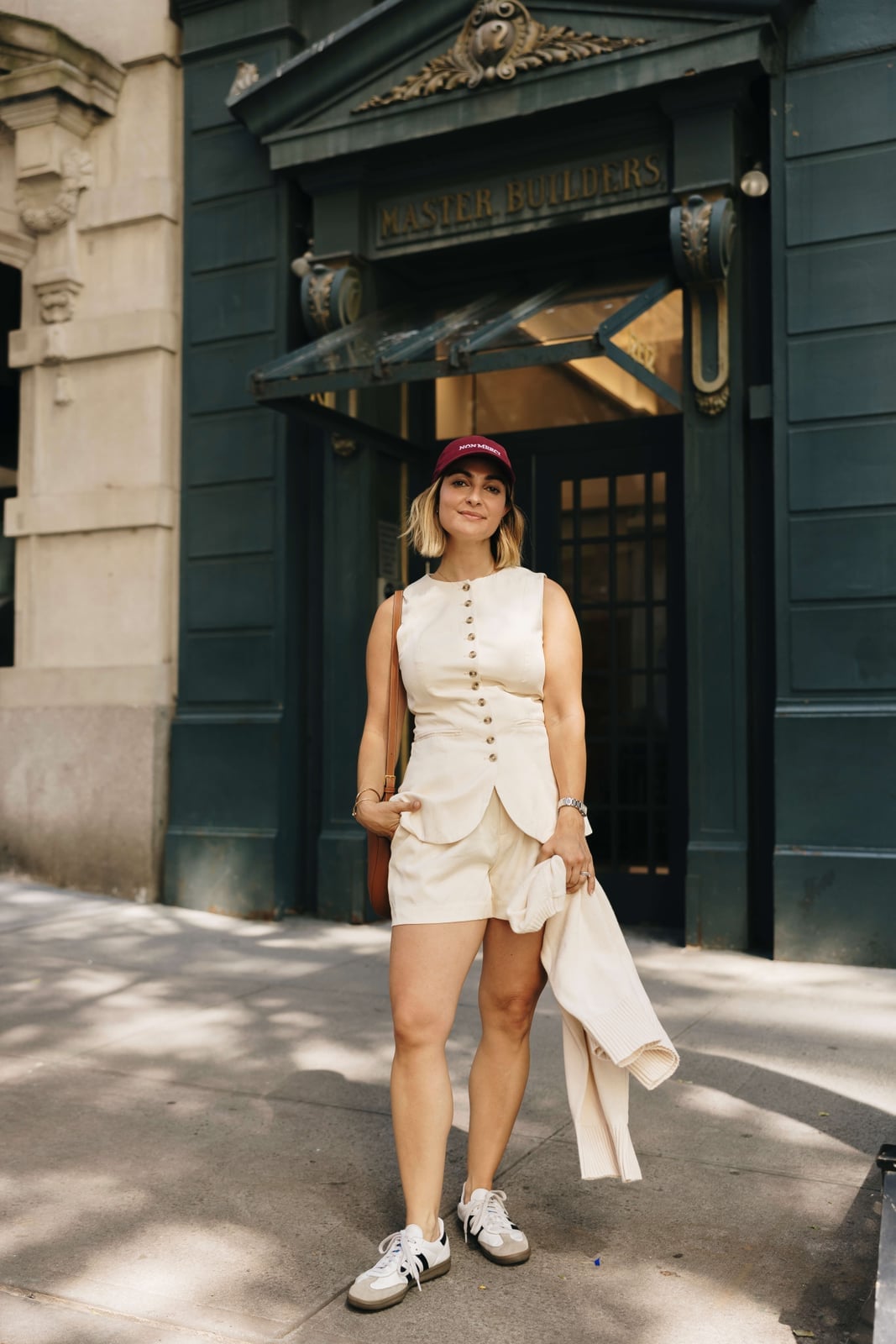 Ivory Vest Set and Adidas Sneakers Ivory Vest Set and Adidas Sneakers — Classy Adidas Samba Outfits