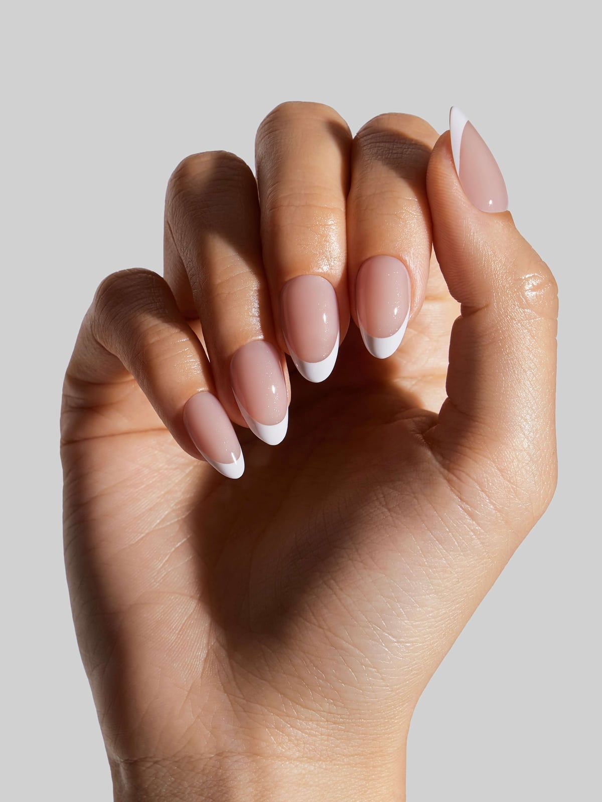 Sheer Nude Short Almond French Tips Sheer Nude Short Almond French Tips — Classy Almond French Tip Nails