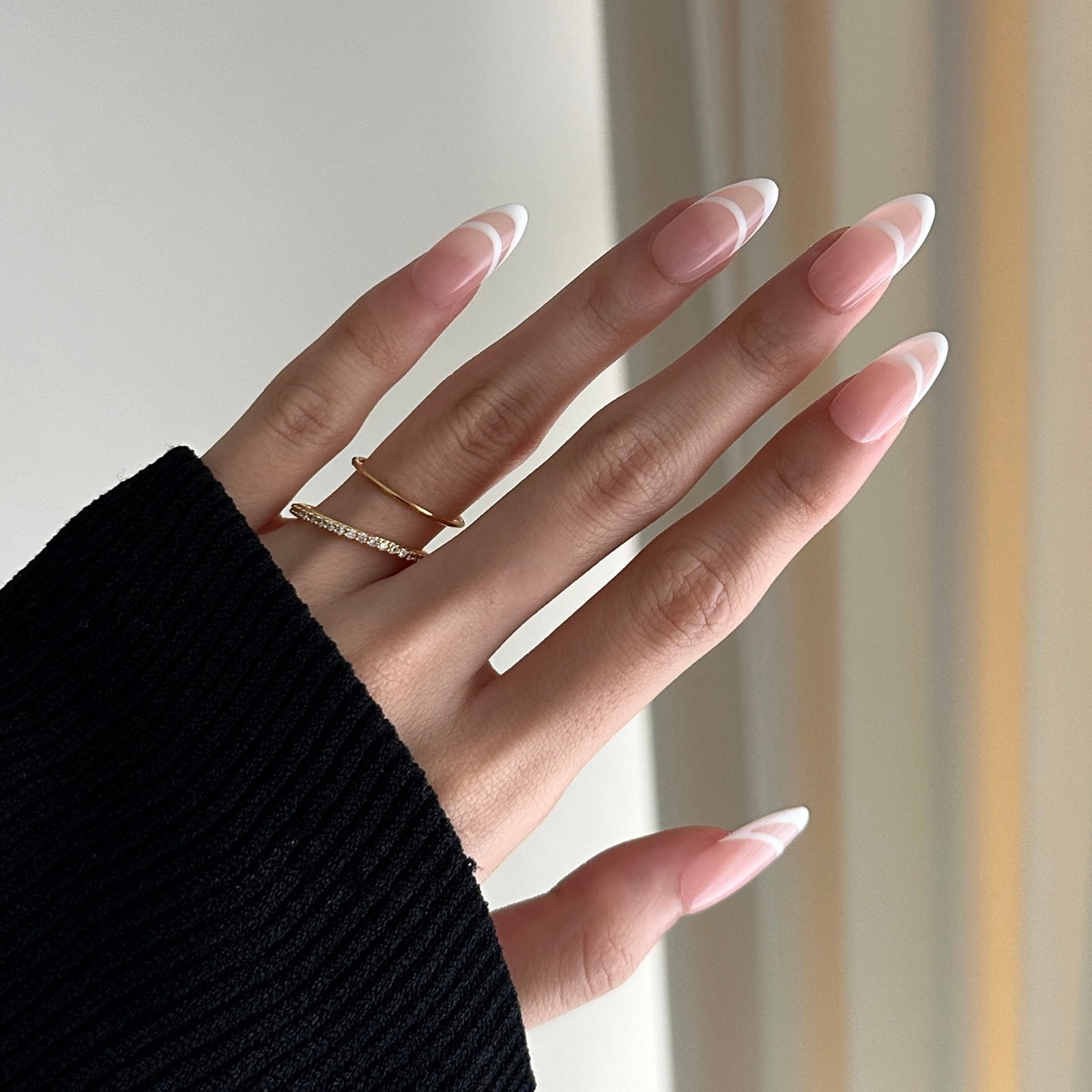 Long Almond Classic White French Long Almond Classic White French — Classy Almond French Tip Nails