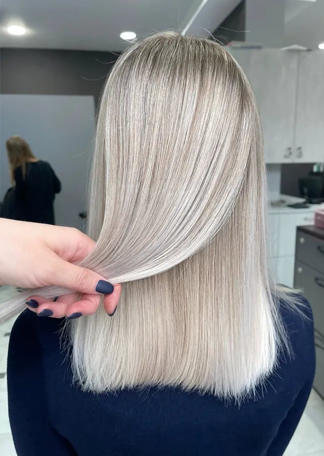 Chin Length Ash Blonde Blunt Bob Chin Length Ash Blonde Blunt Bob — Classy Ash Blonde