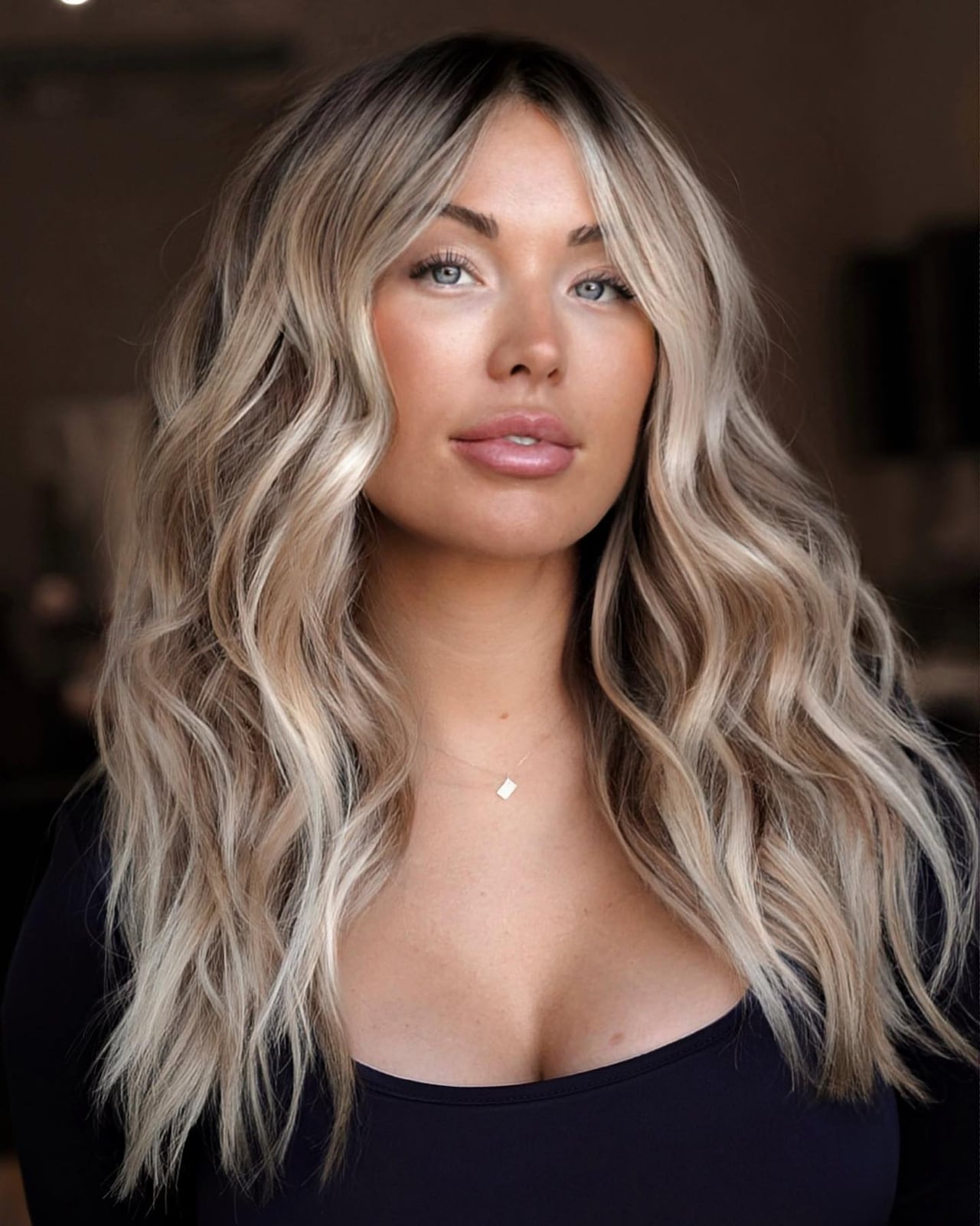 Mid-Back Ash Blonde Balayage With Layers Mid-Back Ash Blonde Balayage With Layers — Classy Ash Blonde