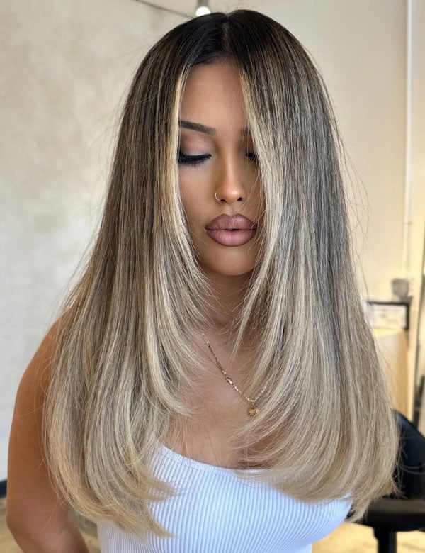 Shoulder Length Ash Blonde With Face-Framing Layers Shoulder Length Ash Blonde With Face-Framing Layers — Classy Ash Blonde