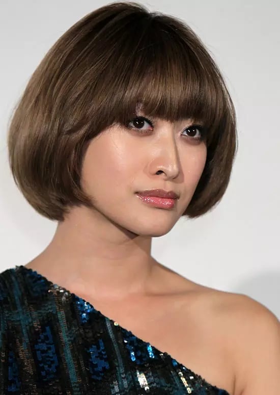Ear-Length Blunt Bob With Blunt Bangs — Classy Asian Hairstyles