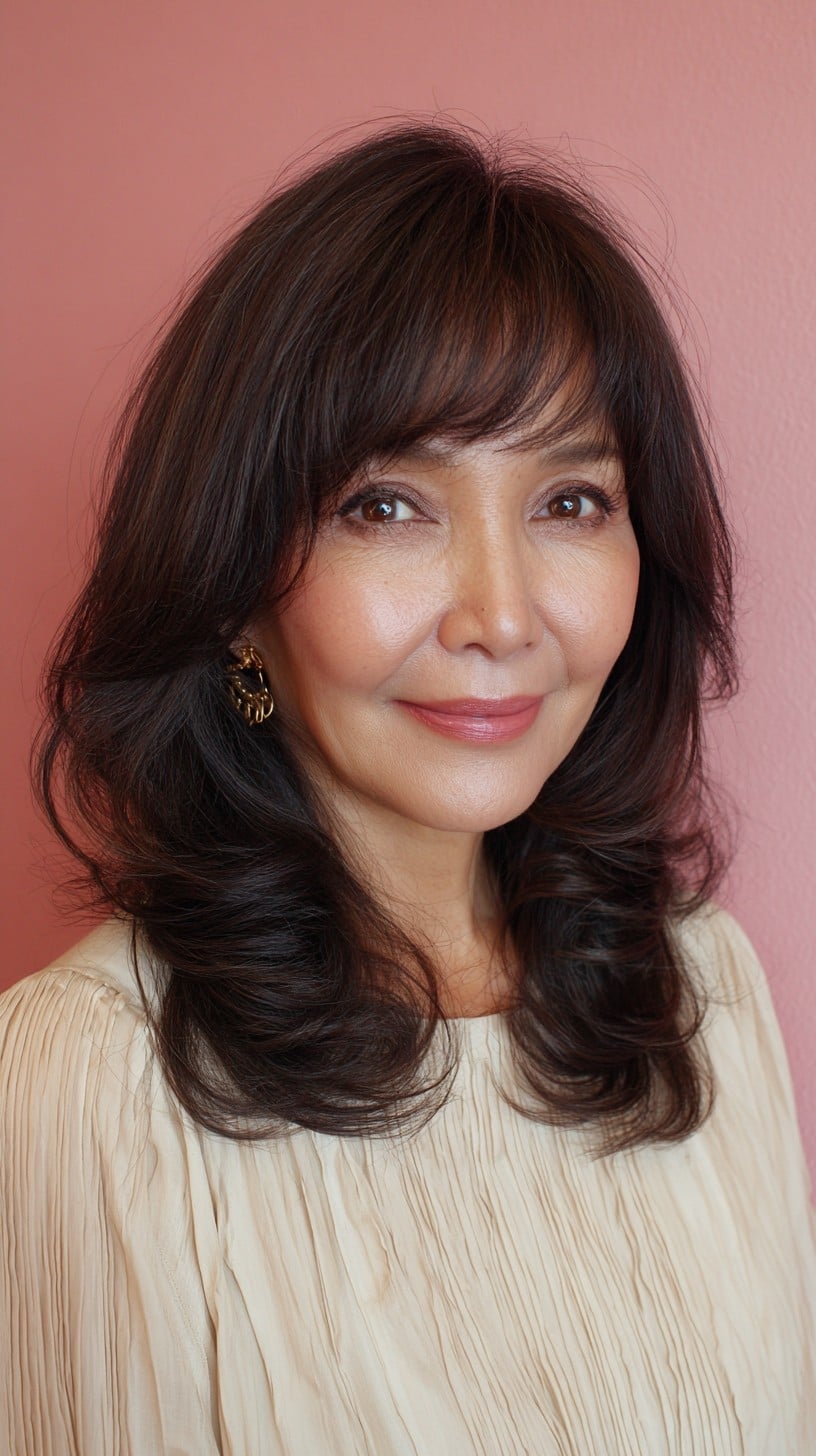 Mid-Back Layered Hair With Soft Curls — Classy Asian Hairstyles