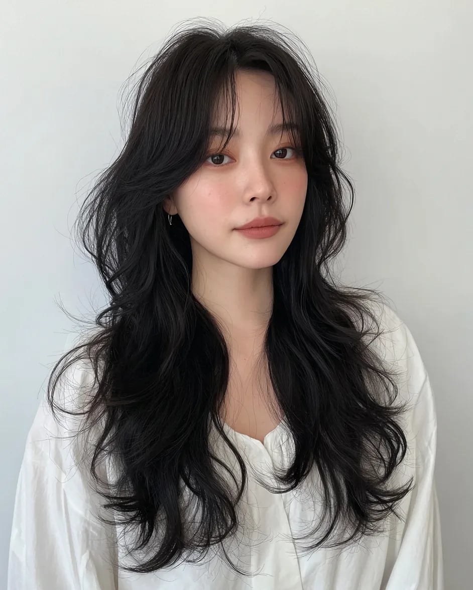 Mid-Back Layers With Curtain Bangs — Classy Asian Hairstyles
