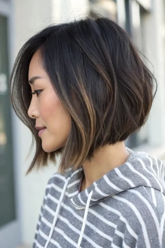 Chin Asymmetrical Bob Sharp Angle Chin Asymmetrical Bob Sharp Angle — Classy Asymmetrical Bob