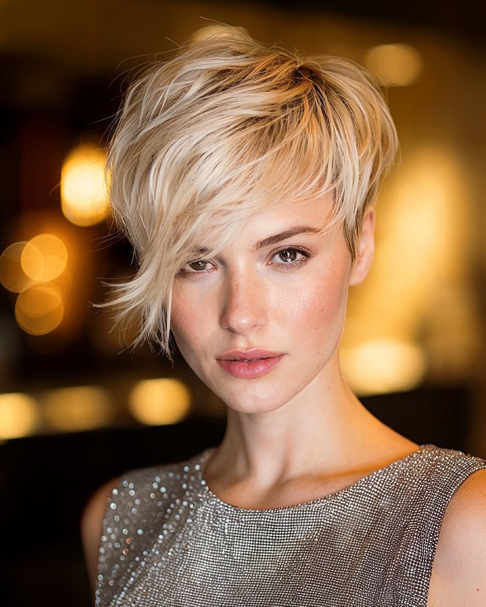 Textured Light Brown Asymmetrical Pixie Textured Light Brown Asymmetrical Pixie — Classy Asymmetrical Pixie