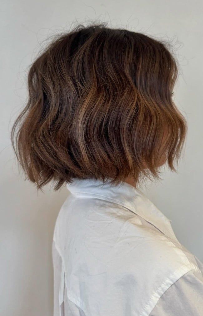 Chin Blunt Bob With Warm Balayage — Classy Balayage Bob