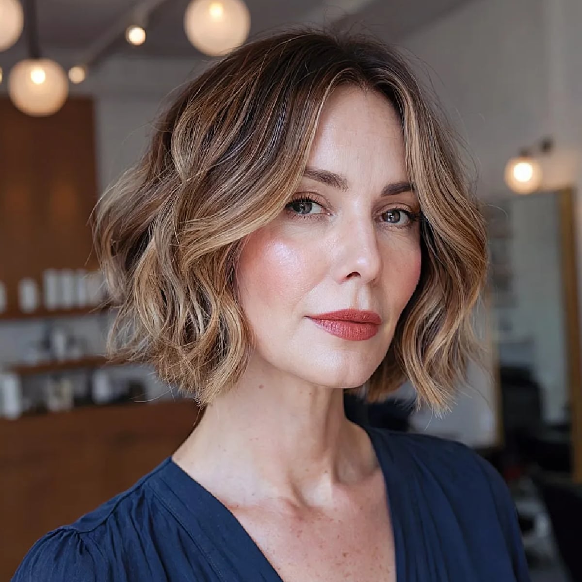 Classic French Bob With Blunt Bangs — Classy Balayage Bob
