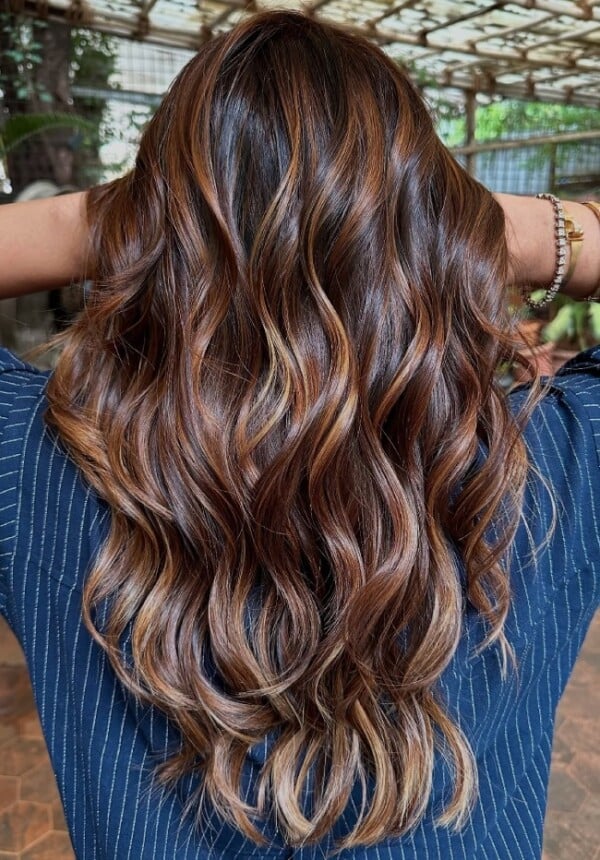 Mid-Back Brunette With Mocha Caramel Balayage — Classy Balayage Highlights