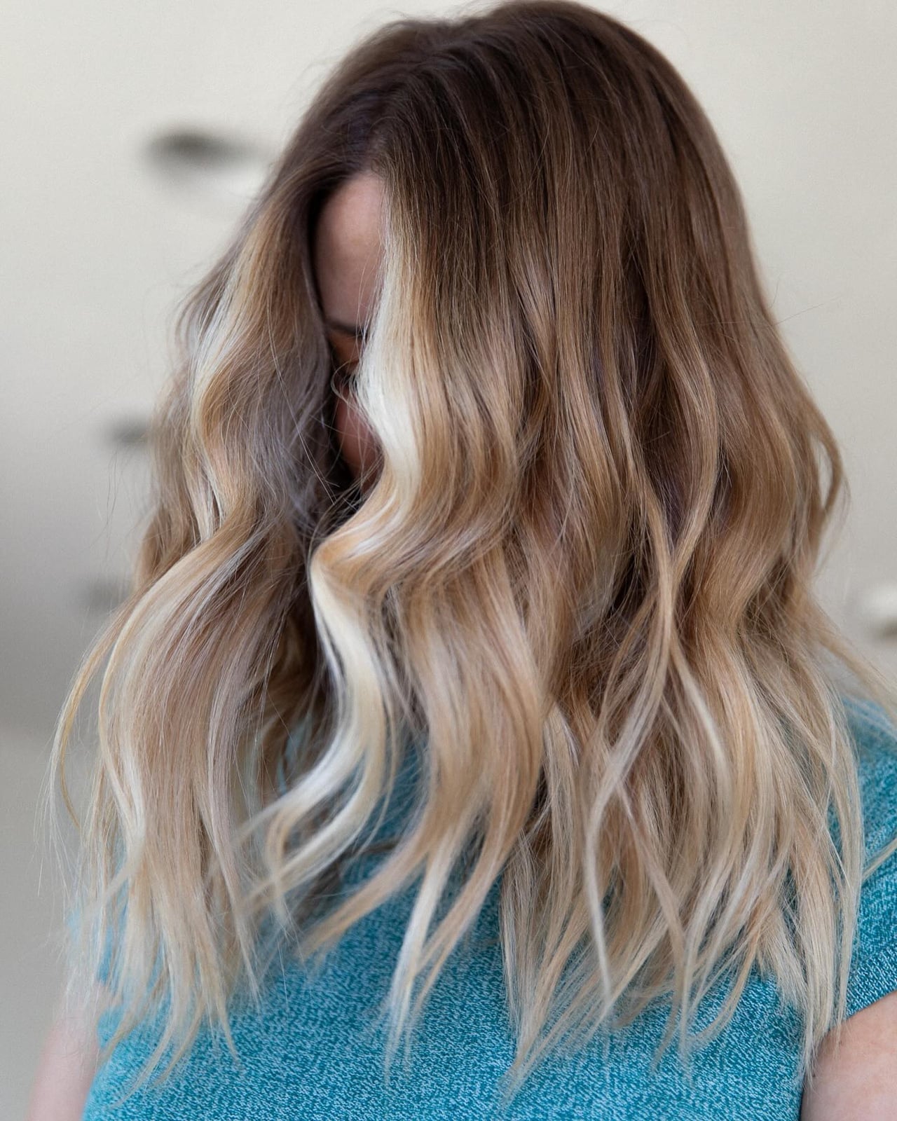 Medium Brown Mid-Back With Ash Blonde Balayage Ends — Classy Balayage Highlights