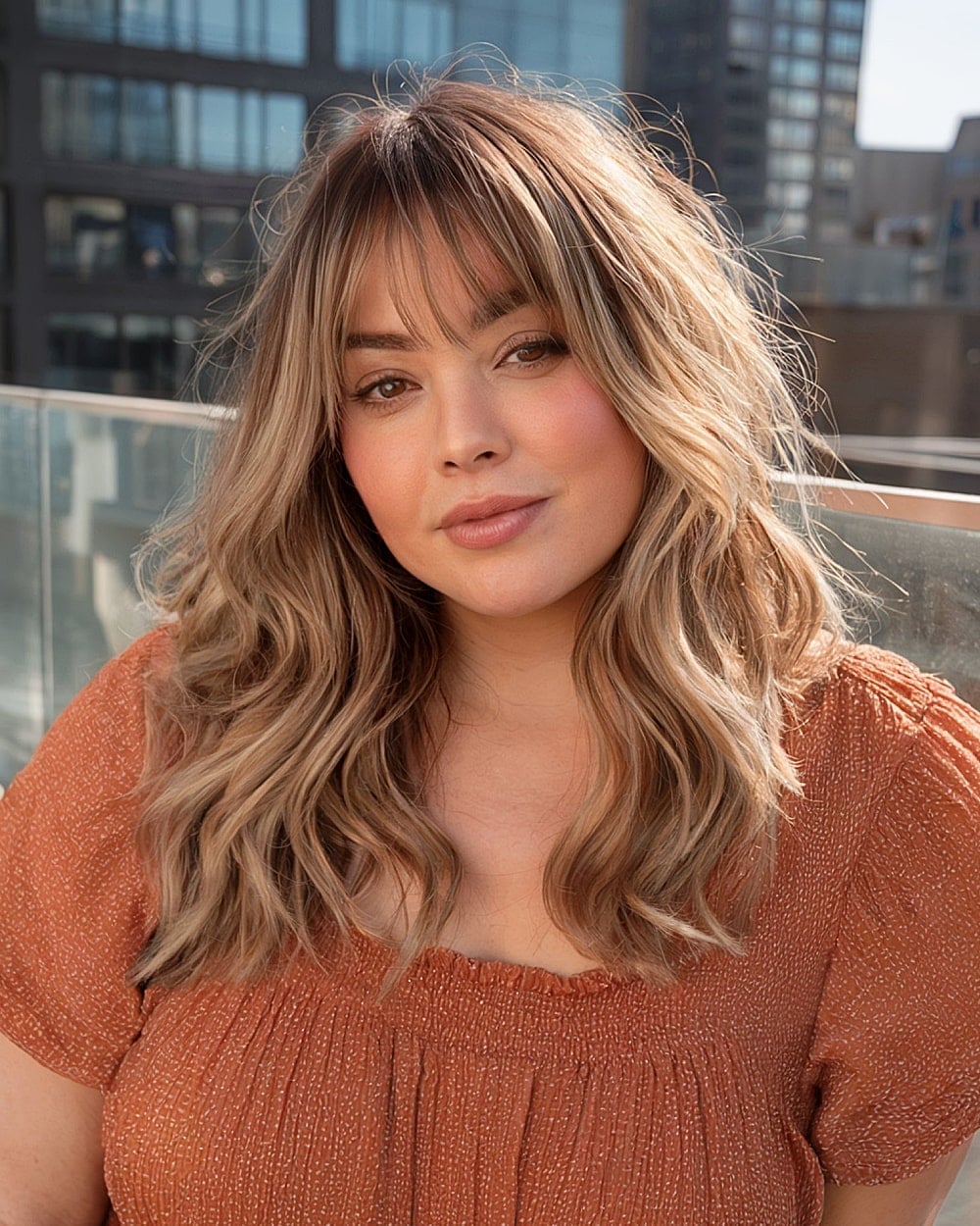Collarbone Lob With Wispy Bangs — Classy Bangs for Round Face