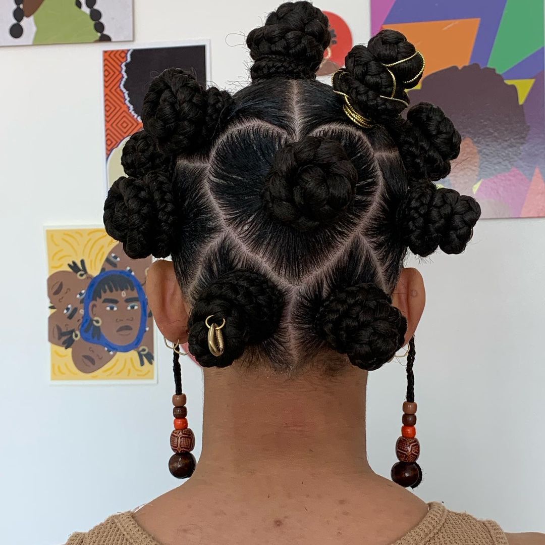 Bantu Knots With Heart-Shaped Parting Bantu Knots With Heart-Shaped Parting — Classy Bantu Knots Hairstyles