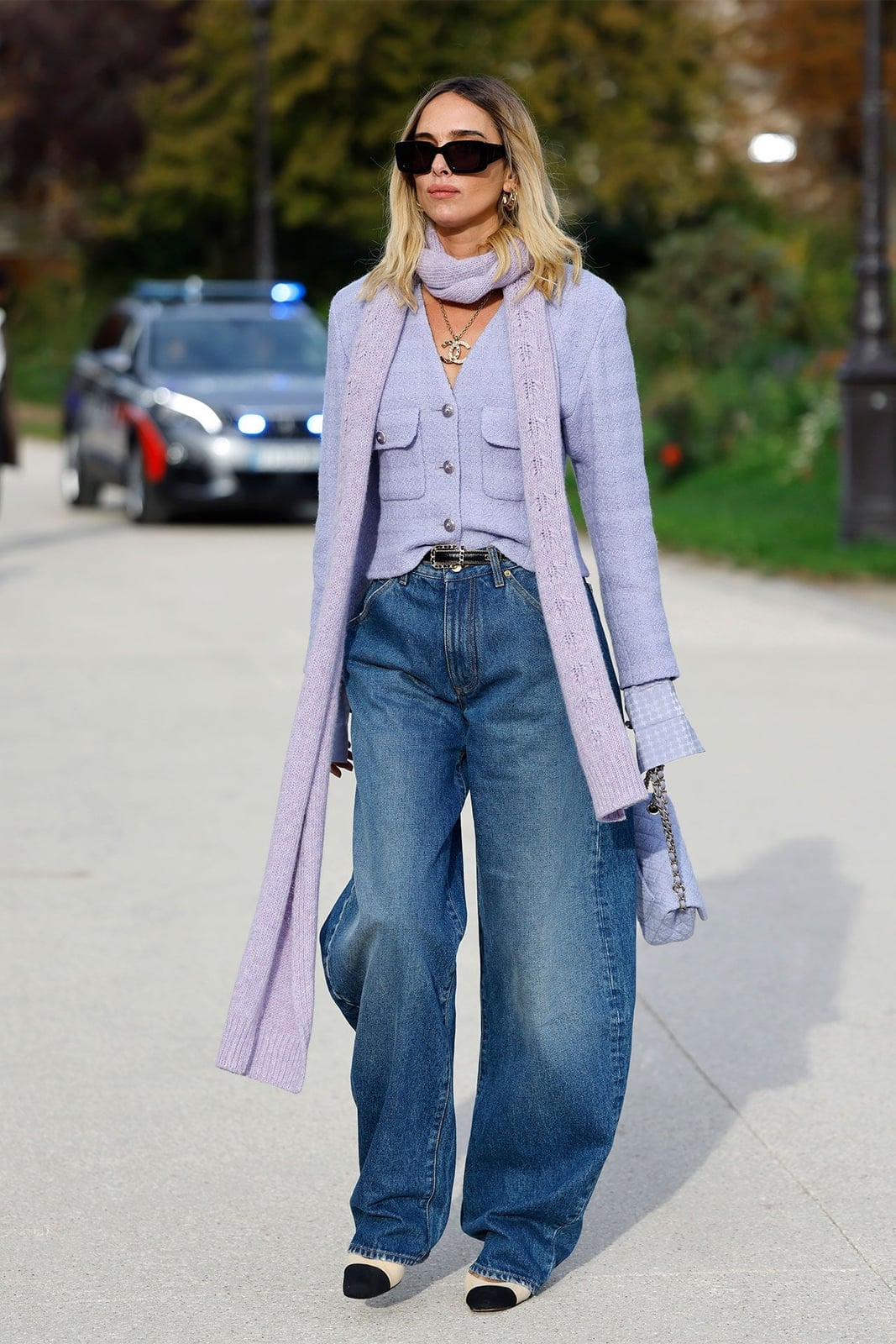 How to style barrel-leg jeans with shirts, granny knits & polka dots – per the fashion set | Glamour UK