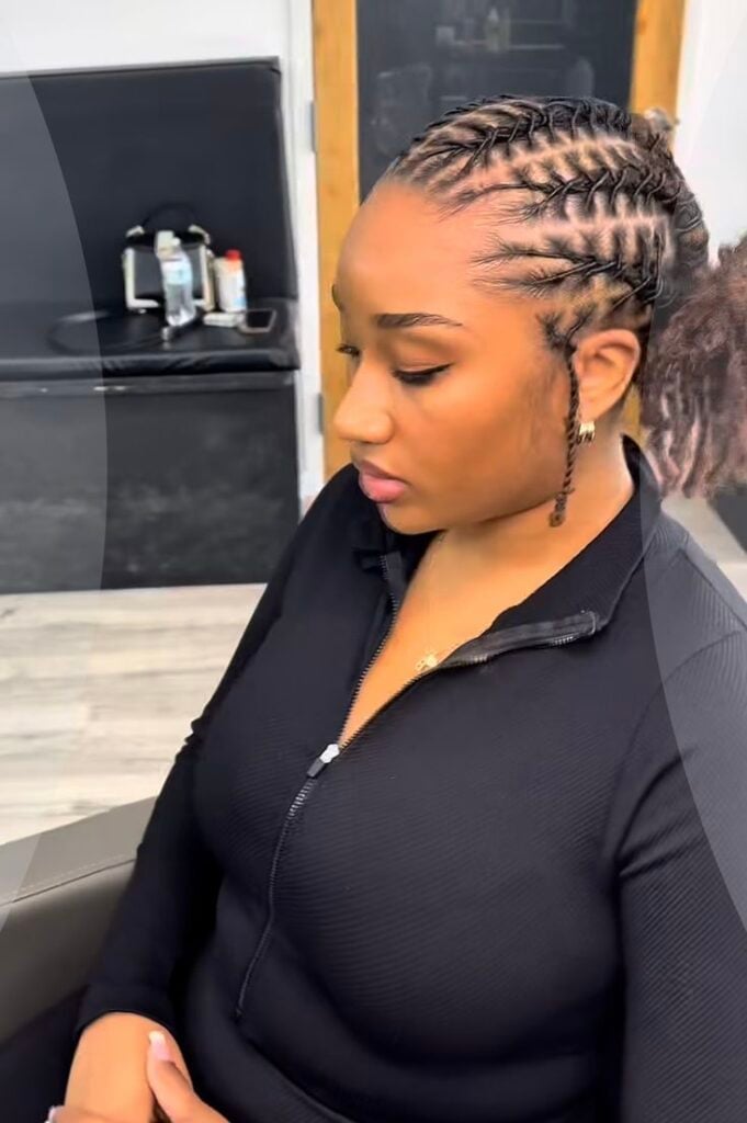 Ponytail With Intricate Scalp Braids — Classy Barrel Locs