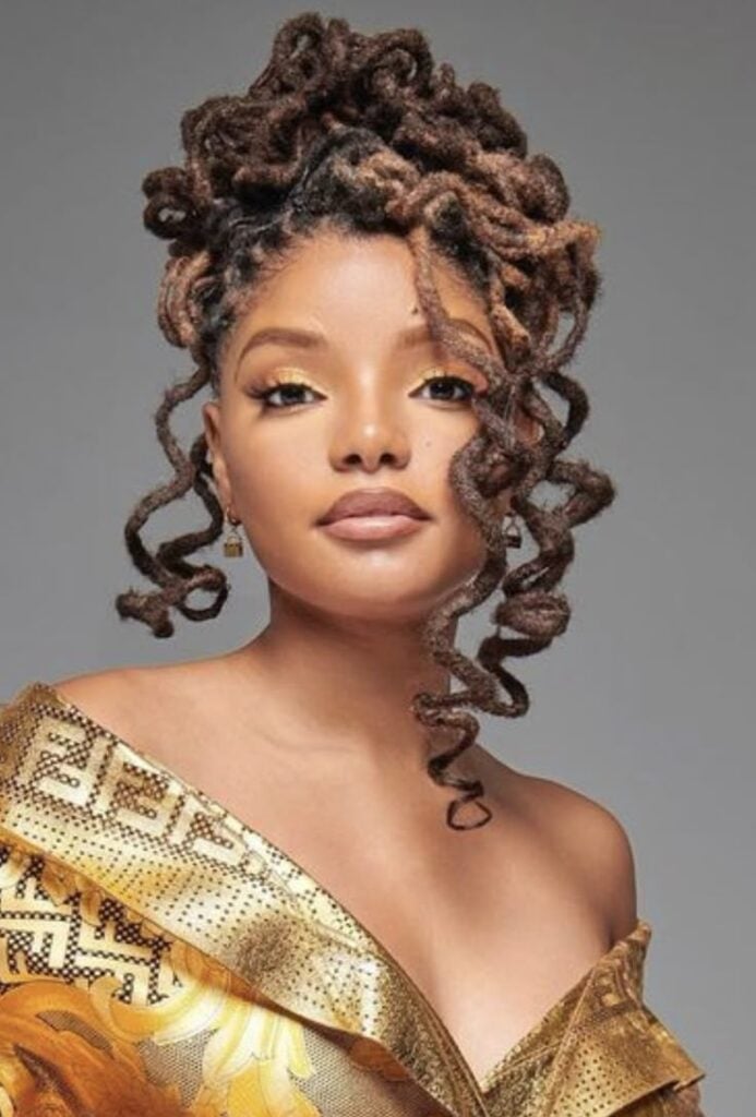 Updo With Dimensional Highlights And Curls — Classy Barrel Locs
