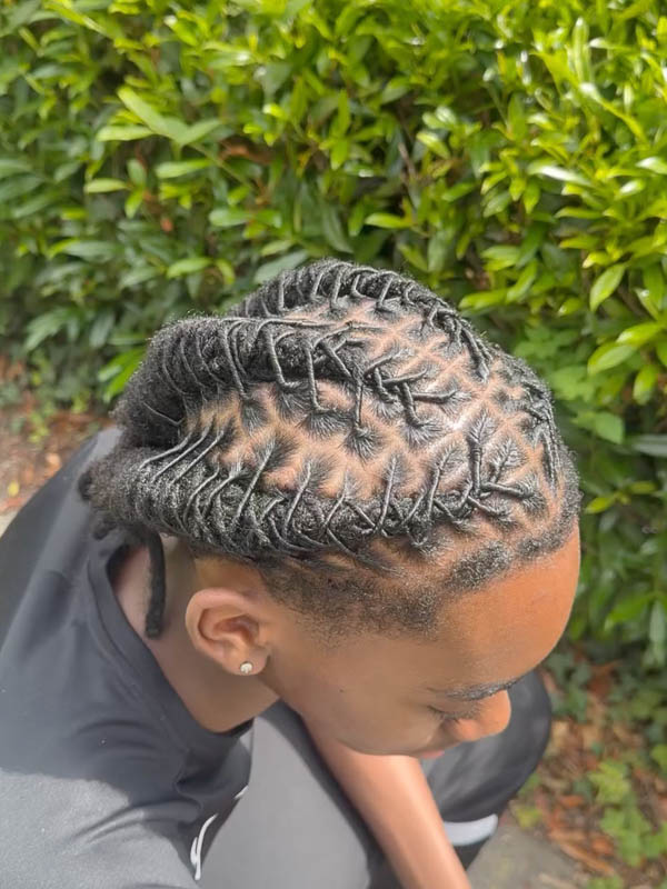 Shoulder Length Braids With Geometric Crown — Classy Barrel Locs
