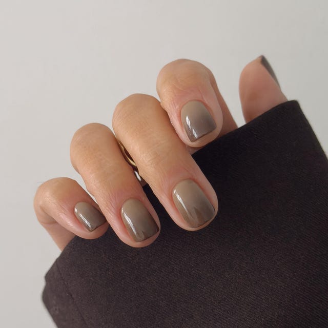 Short Square Taupe To Gray Ombre Short Square Taupe To Gray Ombre — Classy Basic Nails