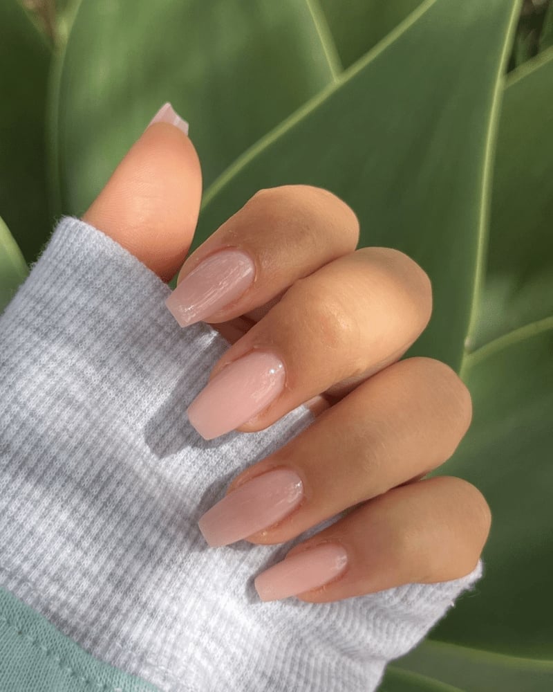 Short Coffin Sheer Milky Pink Short Coffin Sheer Milky Pink — Classy Basic Nails