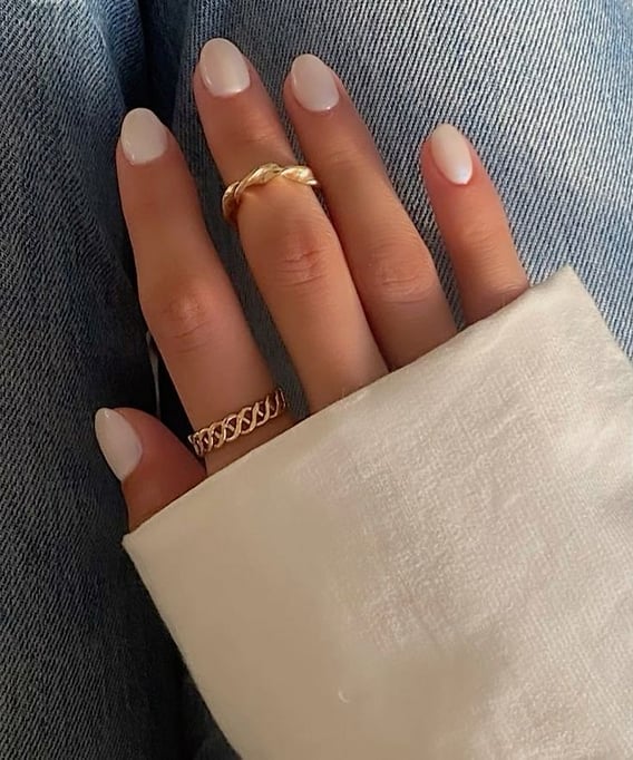 Short Square Creamy White Glossy Nails Short Square Creamy White Glossy Nails — Classy Basic Nails