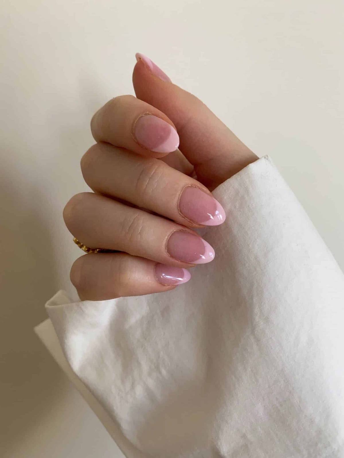 Short Almond Classic Pink French Manicure Short Almond Classic Pink French Manicure — Classy Basic Nails