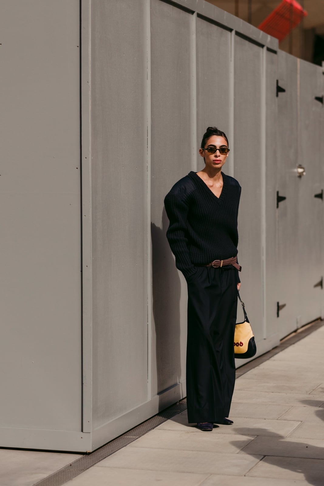 Wide Leg Trousers Layered with Oversized Sweater Wide Leg Trousers Layered with Oversized Sweater — Classy Black Jumpsuit Outfit