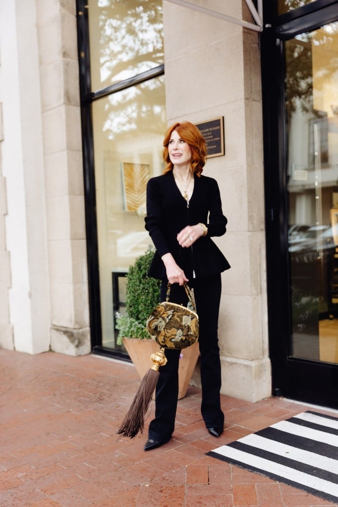 Straight Leg Trousers with Zippered Jacket Straight Leg Trousers with Zippered Jacket — Classy Black Pants Outfits