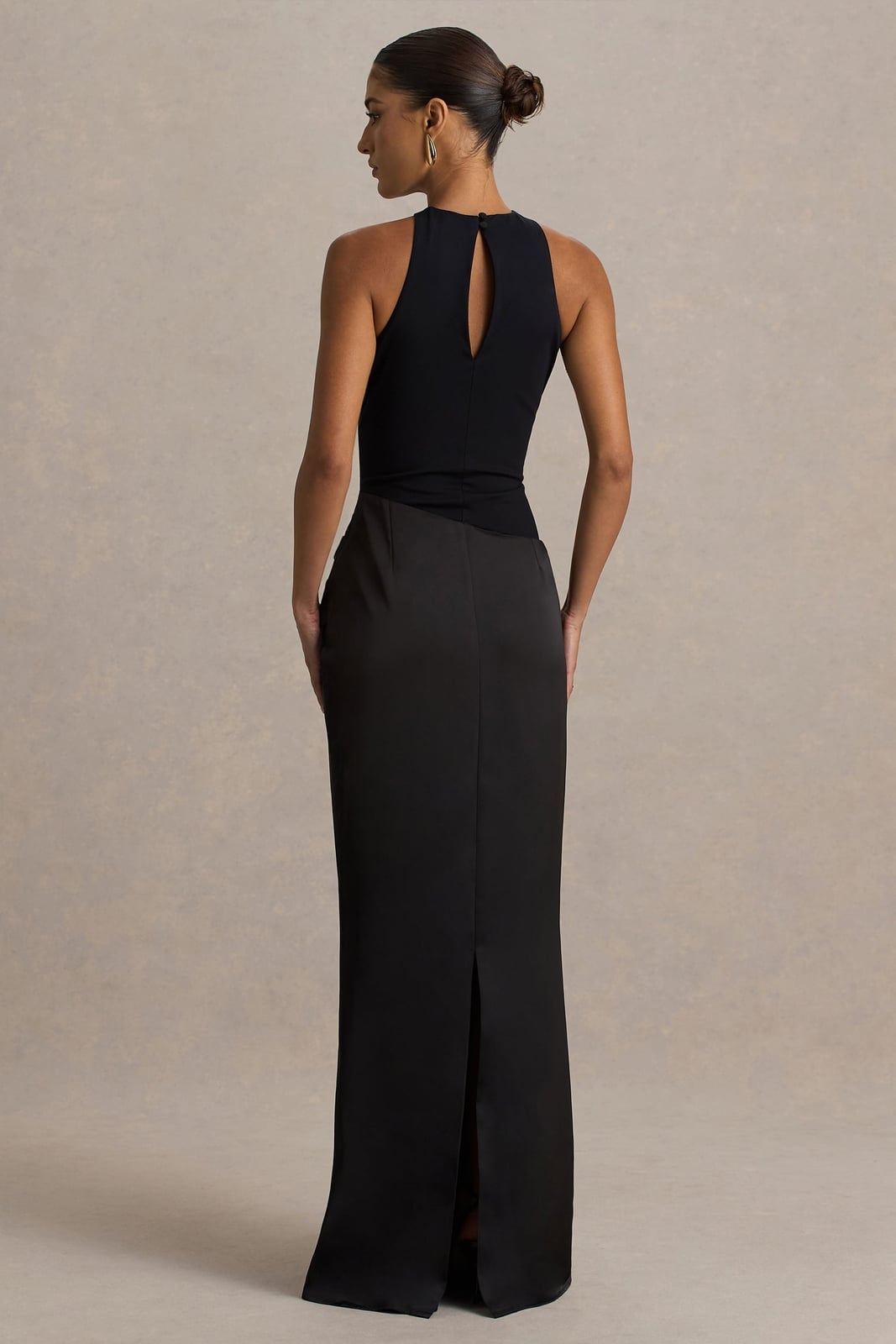 Halter Neck Gown With Keyhole Cut-Out Halter Neck Gown With Keyhole Cut-Out — Classy Black Tie Dresses