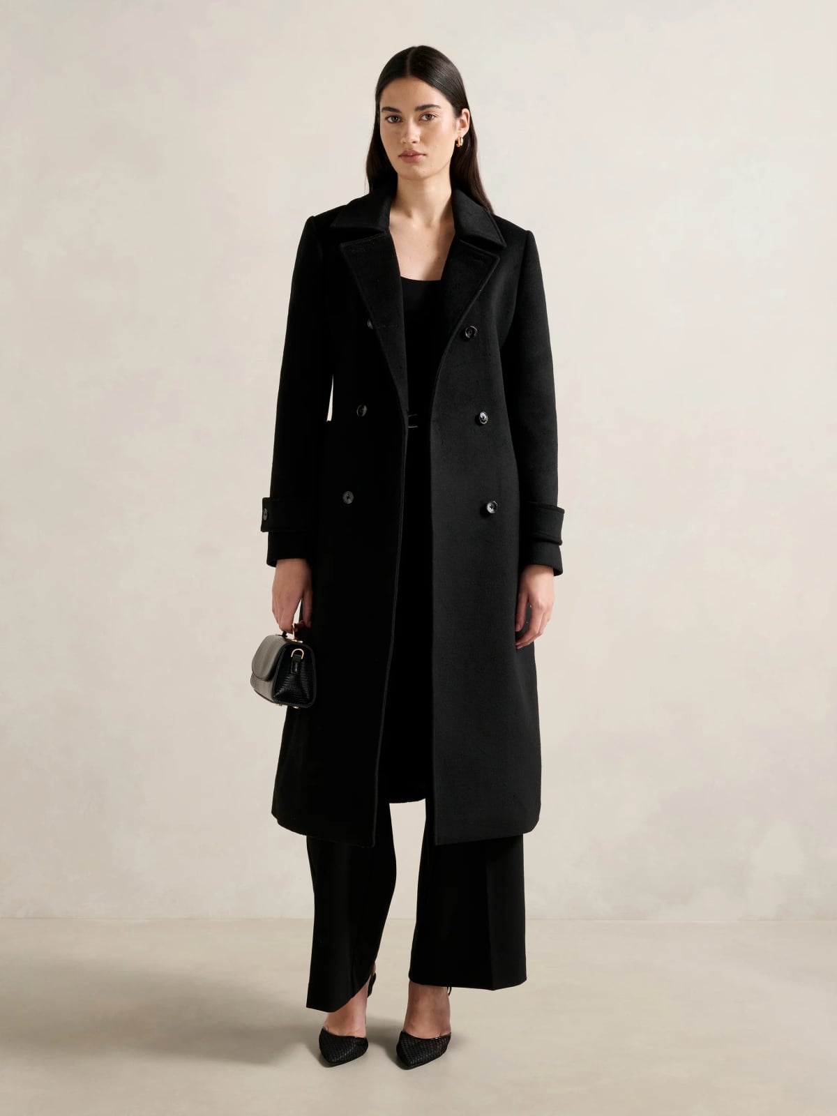 Tailored Black Trench Coat For Formal Occasions — Classy Black Trench Coat Outfit