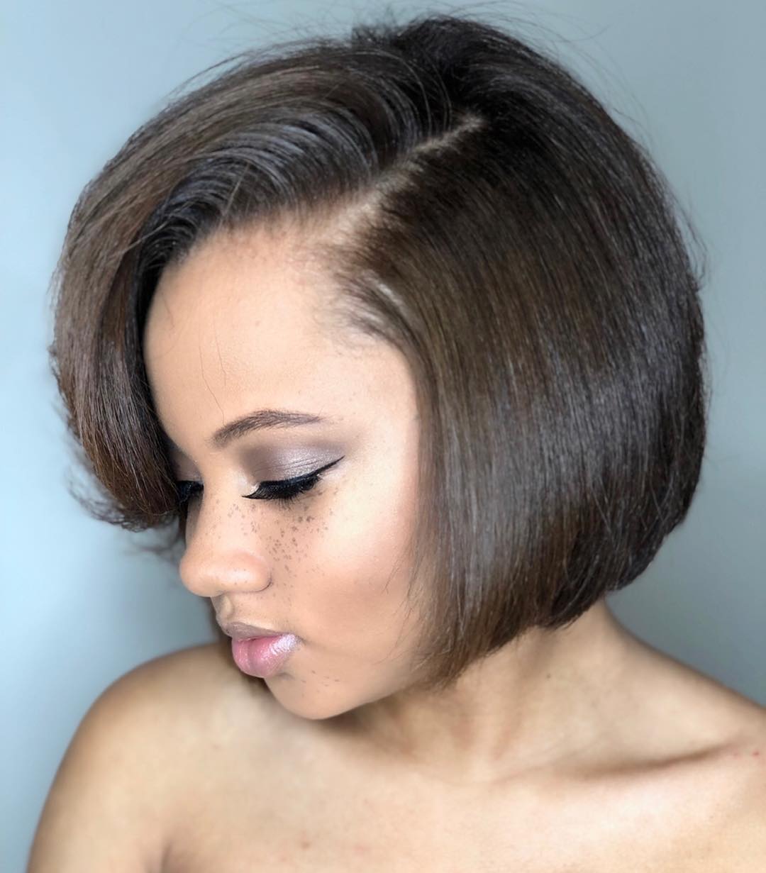 Collarbone Black Hair Wavy Blowout — Classy Blowout Hairstyles Black Women