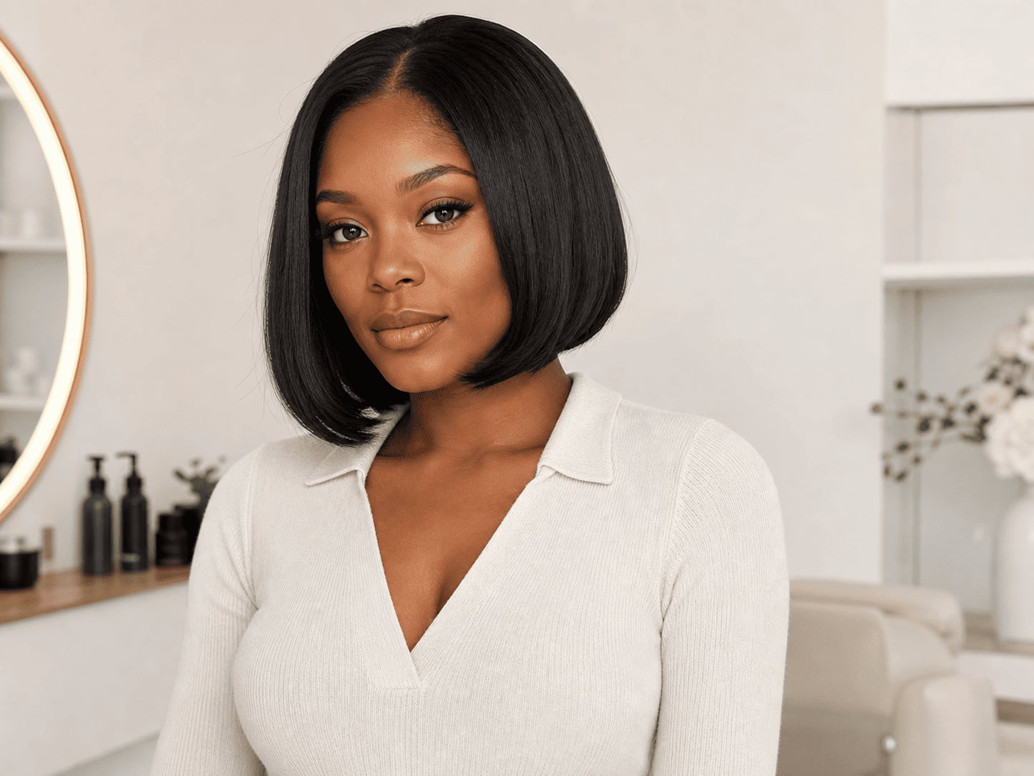 Sleek Chin Length Bob Blowout — Classy Blowout Hairstyles Black Women