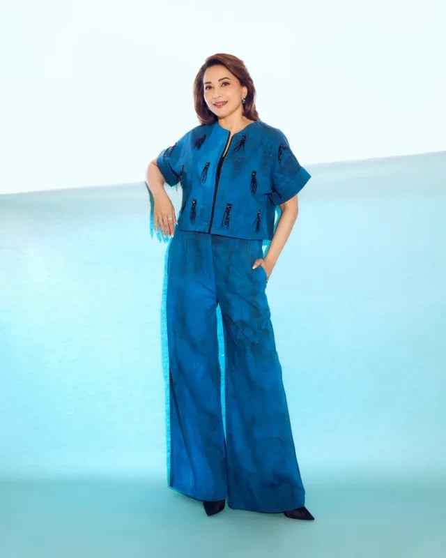 Vibrant Blue Cropped Jacket with Black Embellishments Vibrant Blue Cropped Jacket with Black Embellishments — Classy Blue Top Outfits