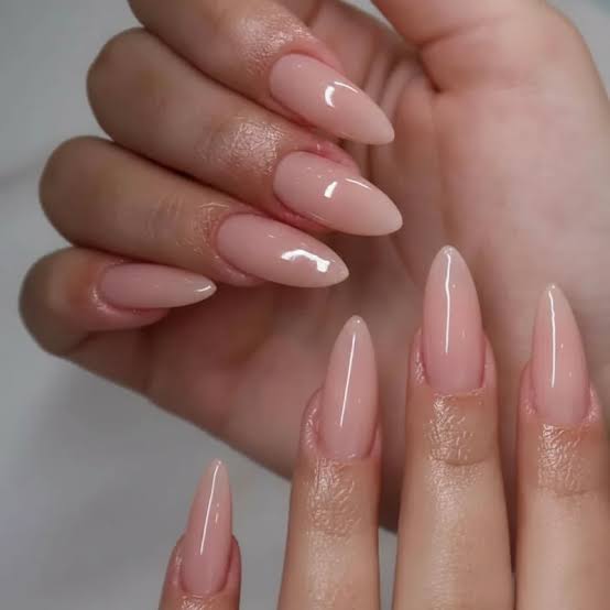 Medium Almond Sheer Milky Pink Beige Undertone Medium Almond Sheer Milky Pink Beige Undertone — Classy Blush Nails