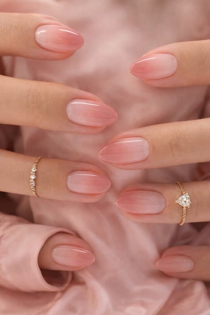 Short Almond Pink to Nude Ombre Nails Short Almond Pink to Nude Ombre Nails — Classy Blush Nails