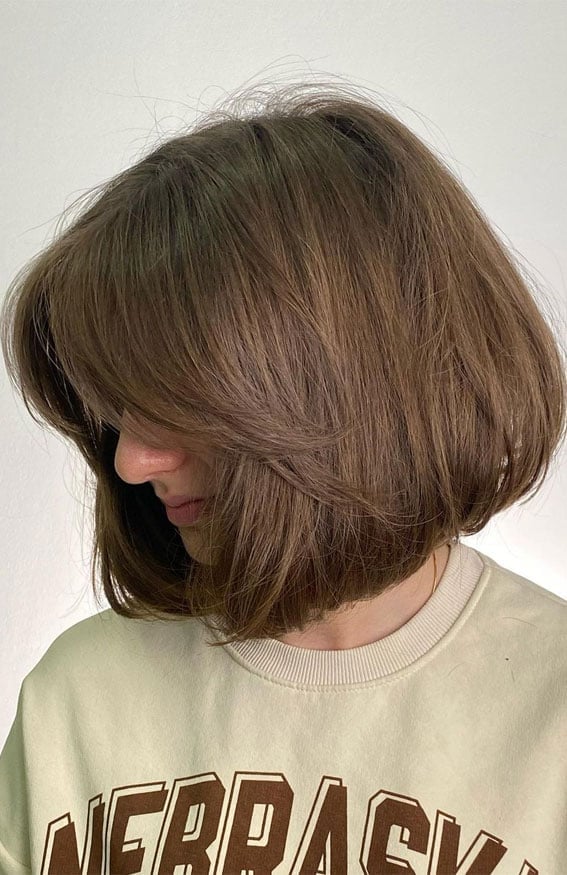 Chin Bob With Blunt Fringe — Classy Bob Hair