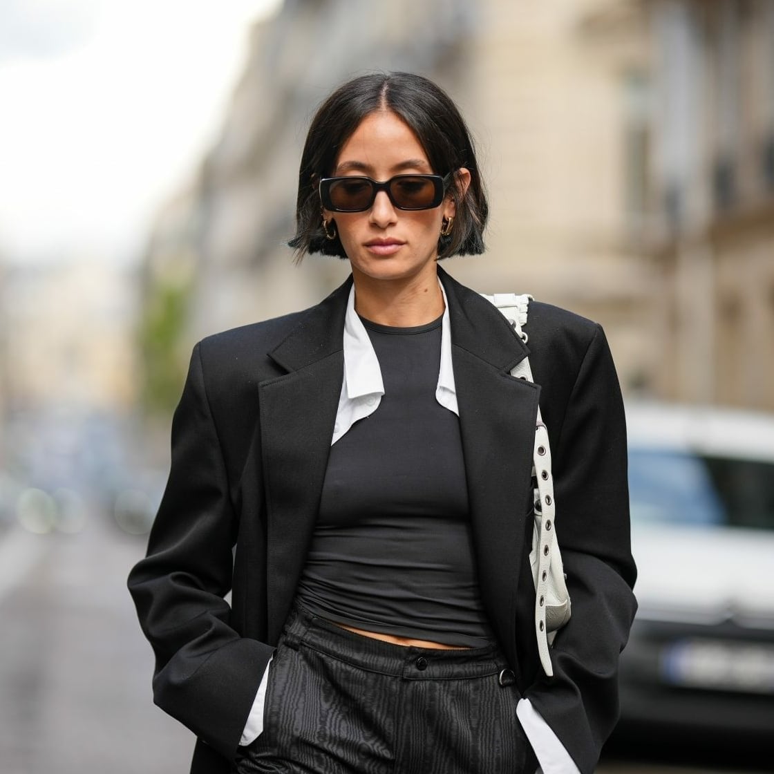 Sharp Chin Bob Black Sleek — Classy Bob Hair
