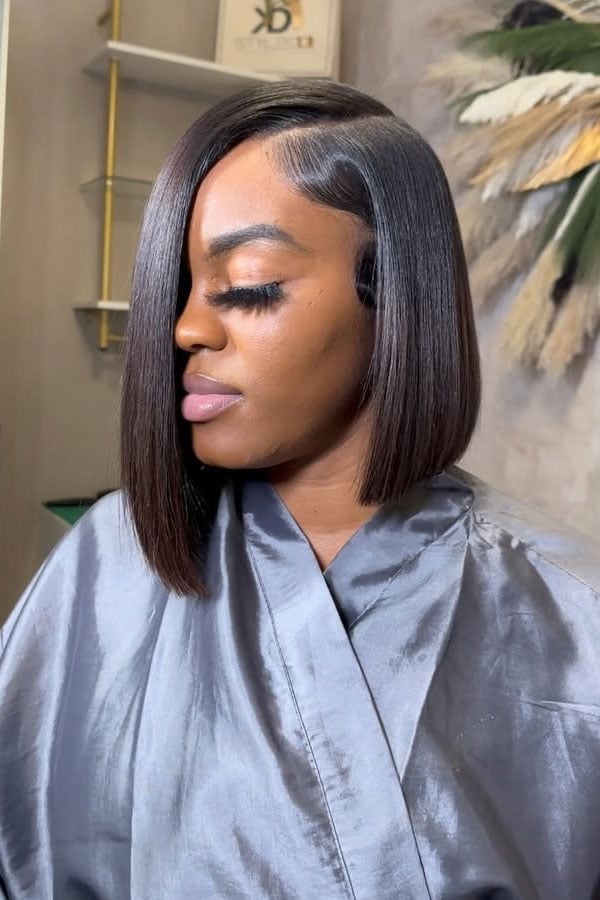 Asymmetrical Dark Brown Bob Asymmetrical Dark Brown Bob — Classy Bob Haircuts