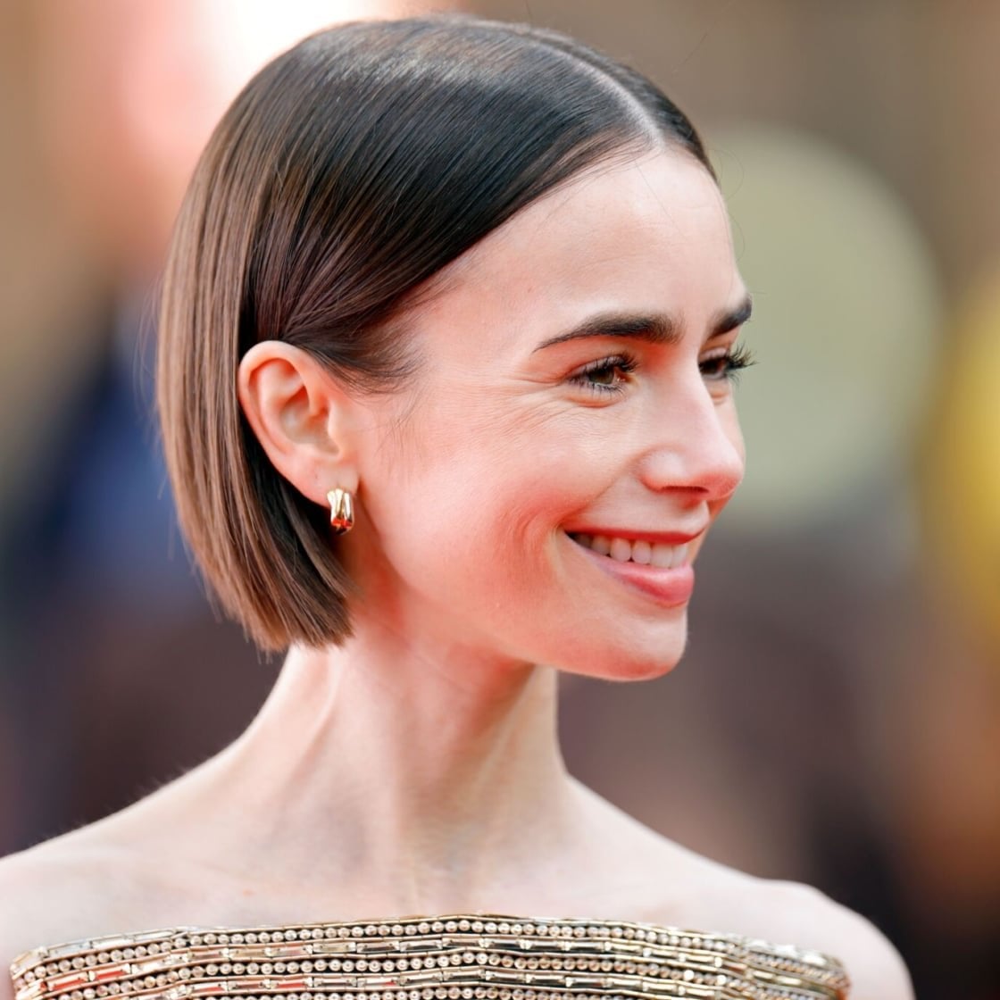 Sharp Dark Brown Blunt Bob Ear Length Sharp Dark Brown Blunt Bob Ear Length — Classy Bob Haircuts for Fine Hair