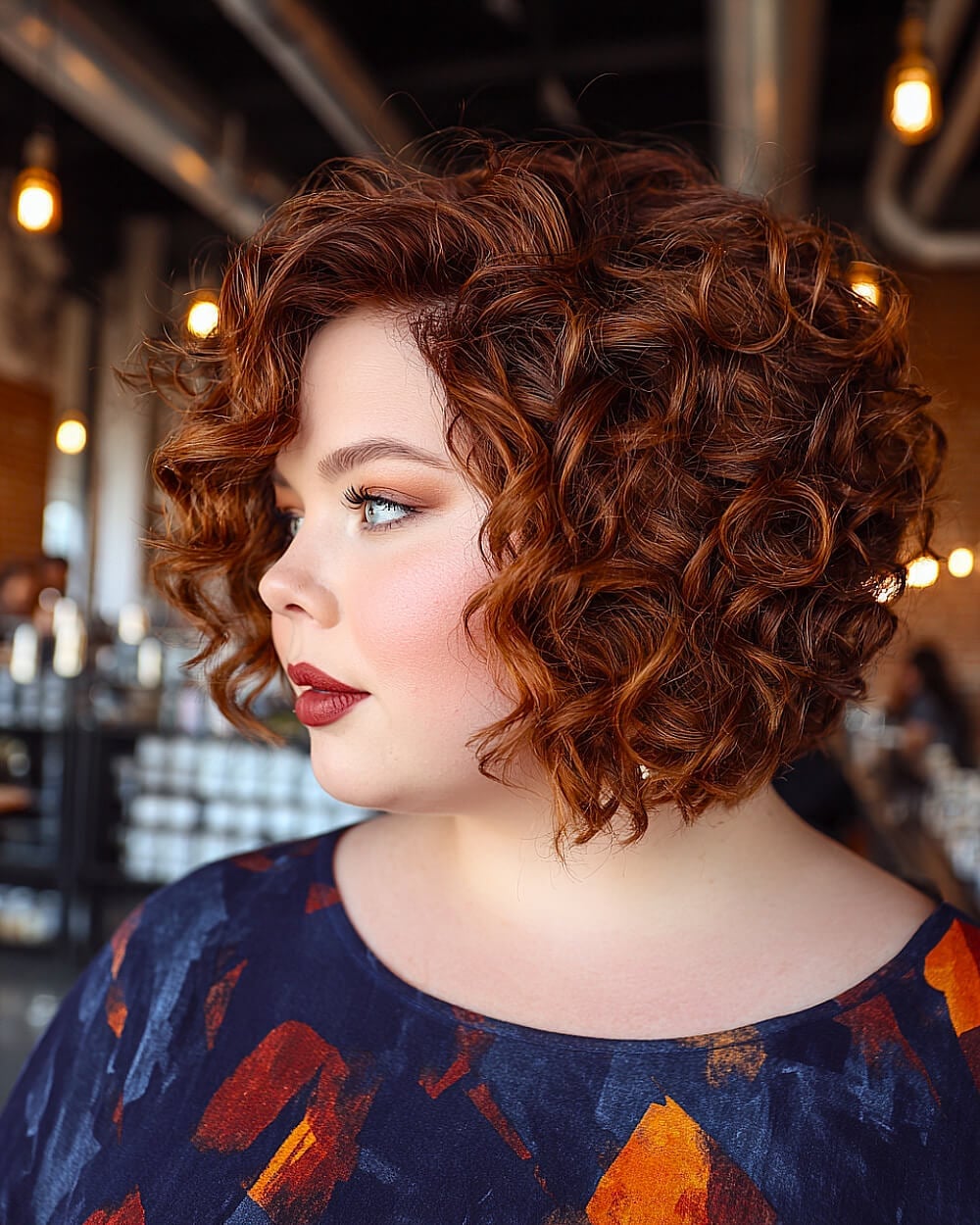 Blonde Stacked Bob With Voluminous Curls — Classy Bob with Curls