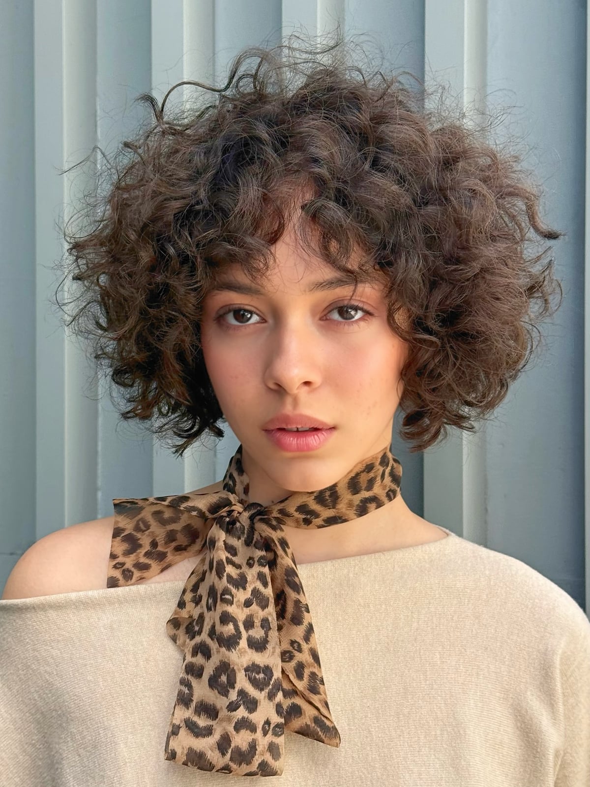 Dark Brown Curly Bob With Curtain Bangs — Classy Bob with Curls