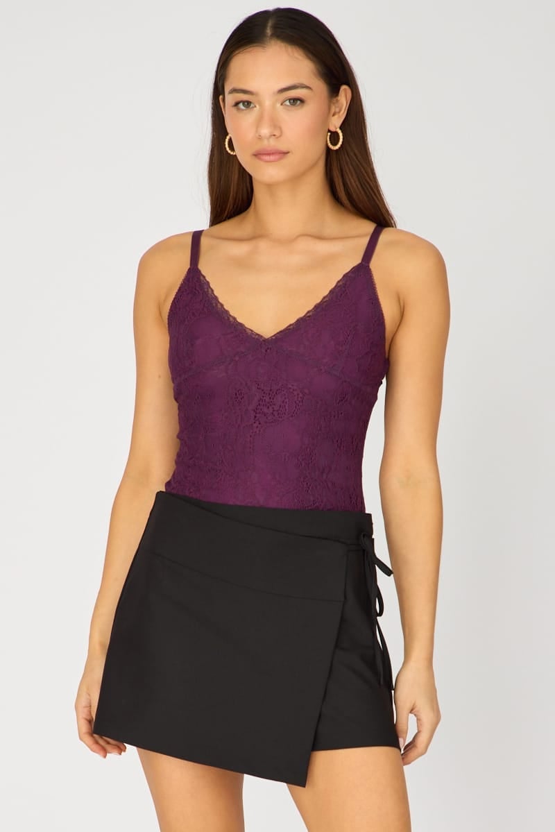 Lace Camisole Bodysuit with Black Wrap Skirt Lace Camisole Bodysuit with Black Wrap Skirt — Classy Bodysuit Outfits
