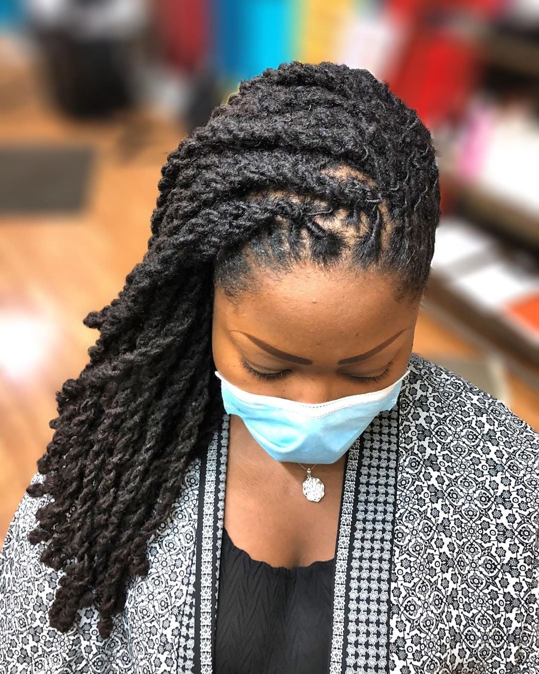 Long Voluminous Dark Brown Dreadlocks With Light Streaks — Classy Braids Locs