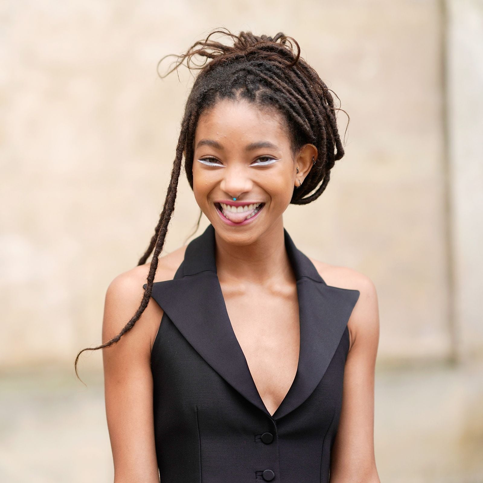 Collarbone Black Locs Updo With Geometric Pattern — Classy Braids Locs