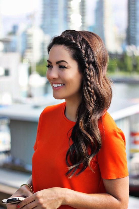 Loose Side Braid On Dark Brown Wavy Hair Loose Side Braid On Dark Brown Wavy Hair — Classy Braids to the Side