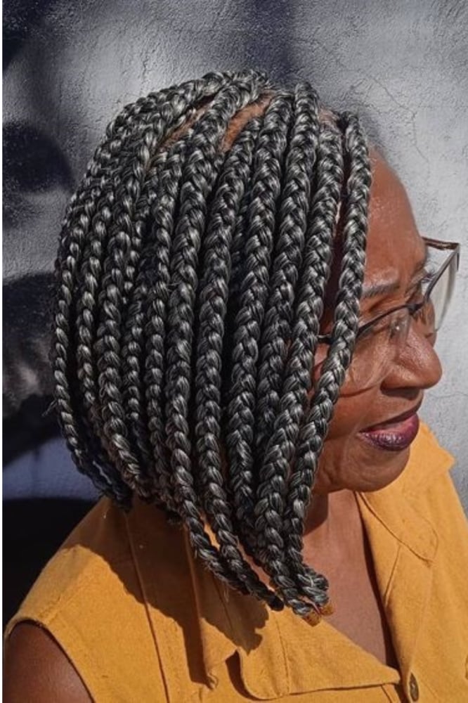 Black Cornrow Braids With Gold Accents Black Cornrow Braids With Gold Accents — Classy Braids to the Side