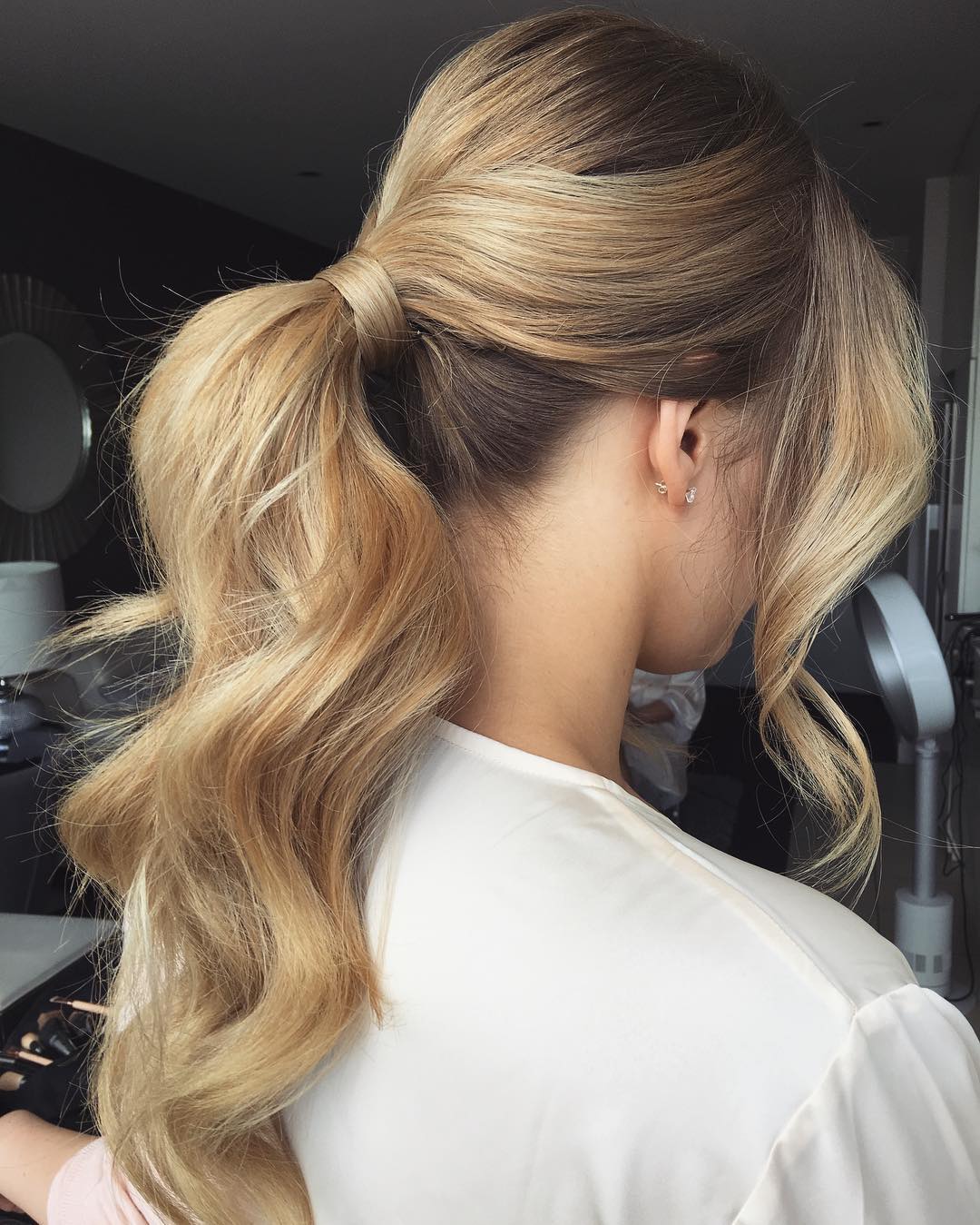 Ash Blonde High Ponytail With Volume Ash Blonde High Ponytail With Volume — Classy Bridesmaid Ponytail