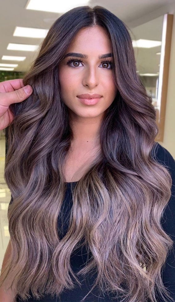 Mid-Back Bronde Balayage With Ash Tones and Wavy Blowout — Classy Bronde Balayage
